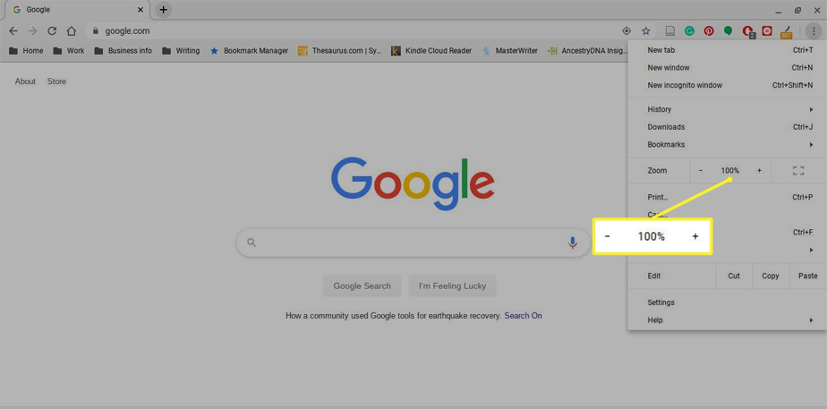 Google Chrome Zoom